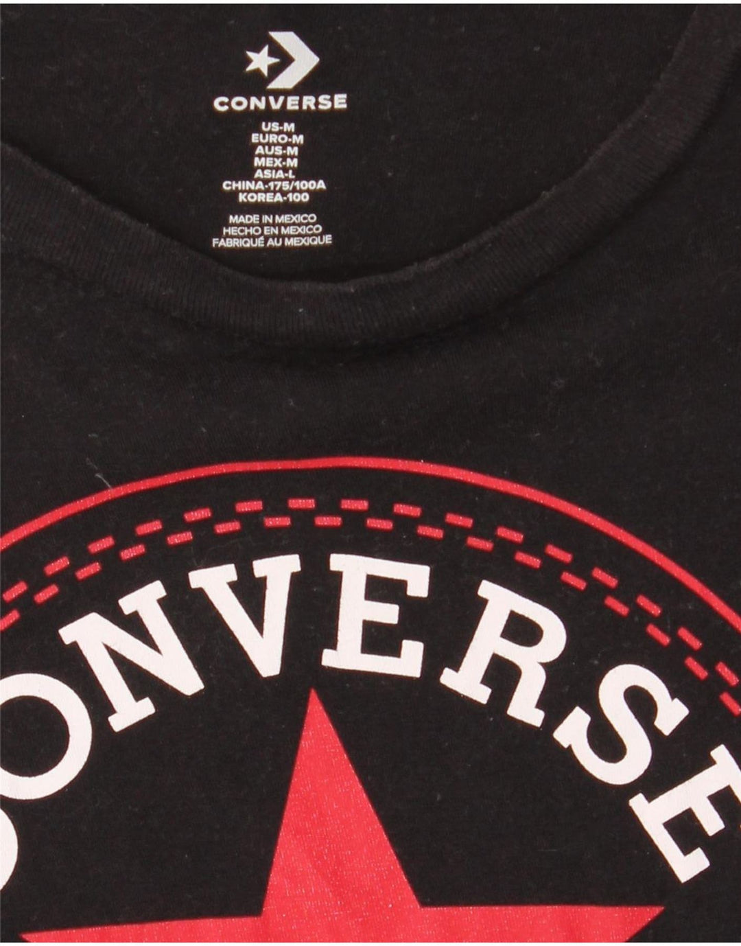 Converse Mens Chuck Taylor Graphic T-Shirt Top Medium Black