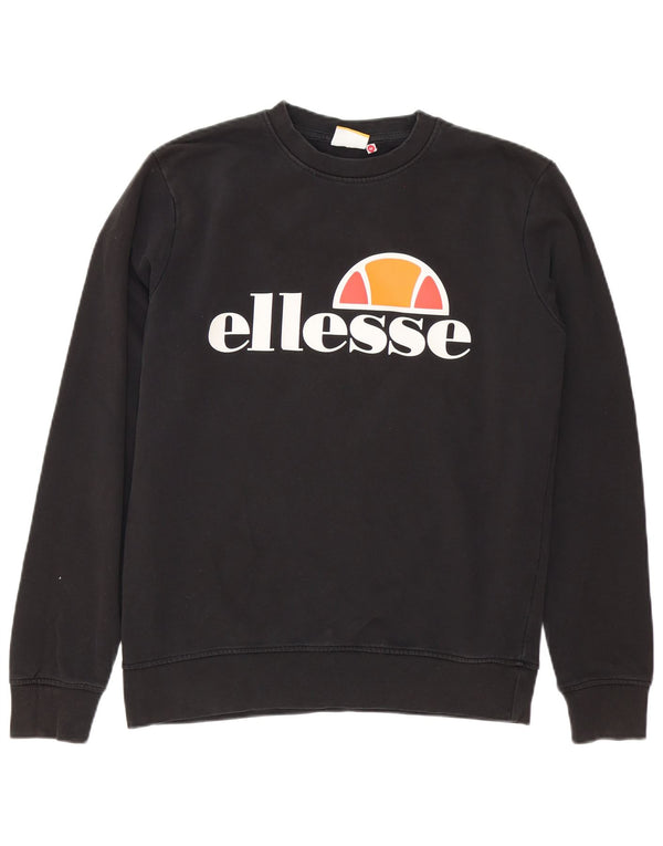 Ellesse Mens Heritage Graphic Sweatshirt Jumper Medium Black Cotton