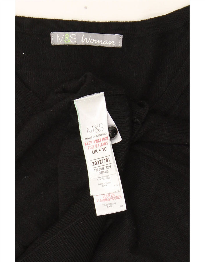 Marks & Spencer Womens Cardigan Sweater UK 10 Small Black Viscose