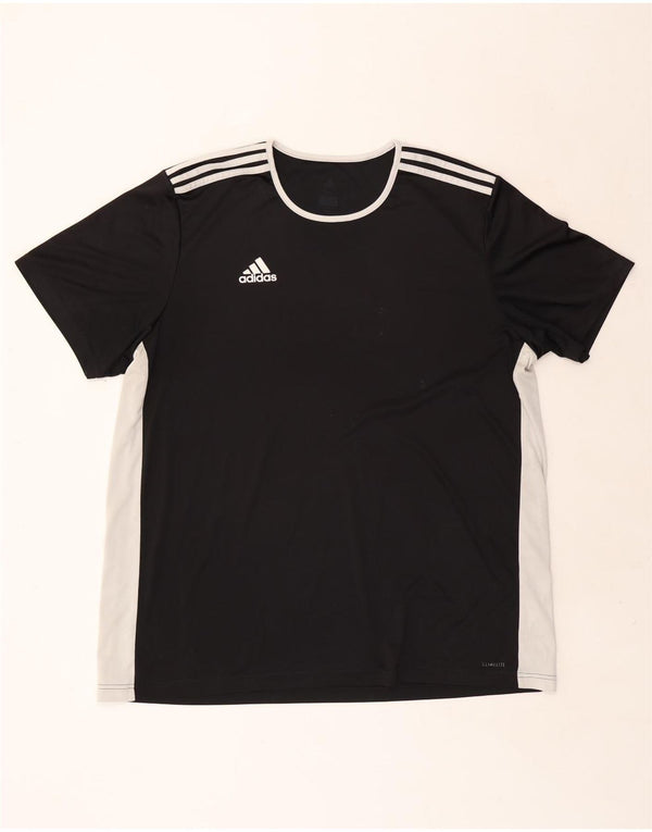 ADIDAS Mens Climalite T-Shirt Top 2XL Black Colourblock