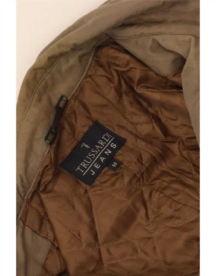 Trussardi Jeans Mens Trench Coat IT 50 Large Khaki