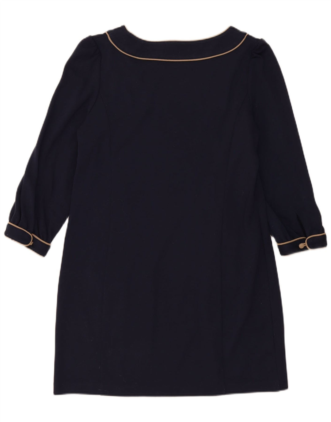 Next Womens 3/4 Sleeve Shift Dress UK 14 Large Navy Blue Polyester