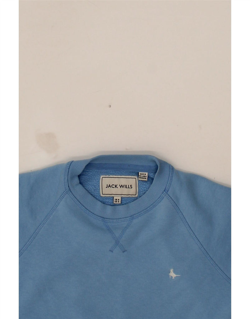 JACK WILLS Womens Oversized Sweatshirt Jumper UK 8 Small Blue Cotton Vintage Jack Wills and Second-Hand Jack Wills from Messina Hembry 