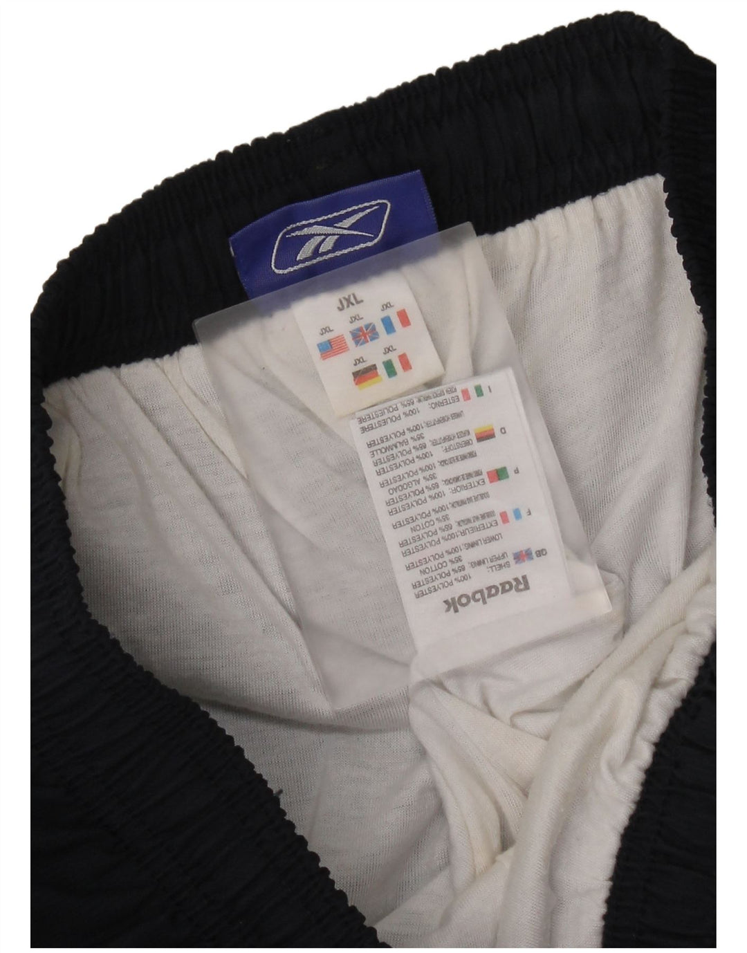 Reebok Boys Graphic Tracksuit Trousers 14-15 Years XL Navy Blue Colourblock