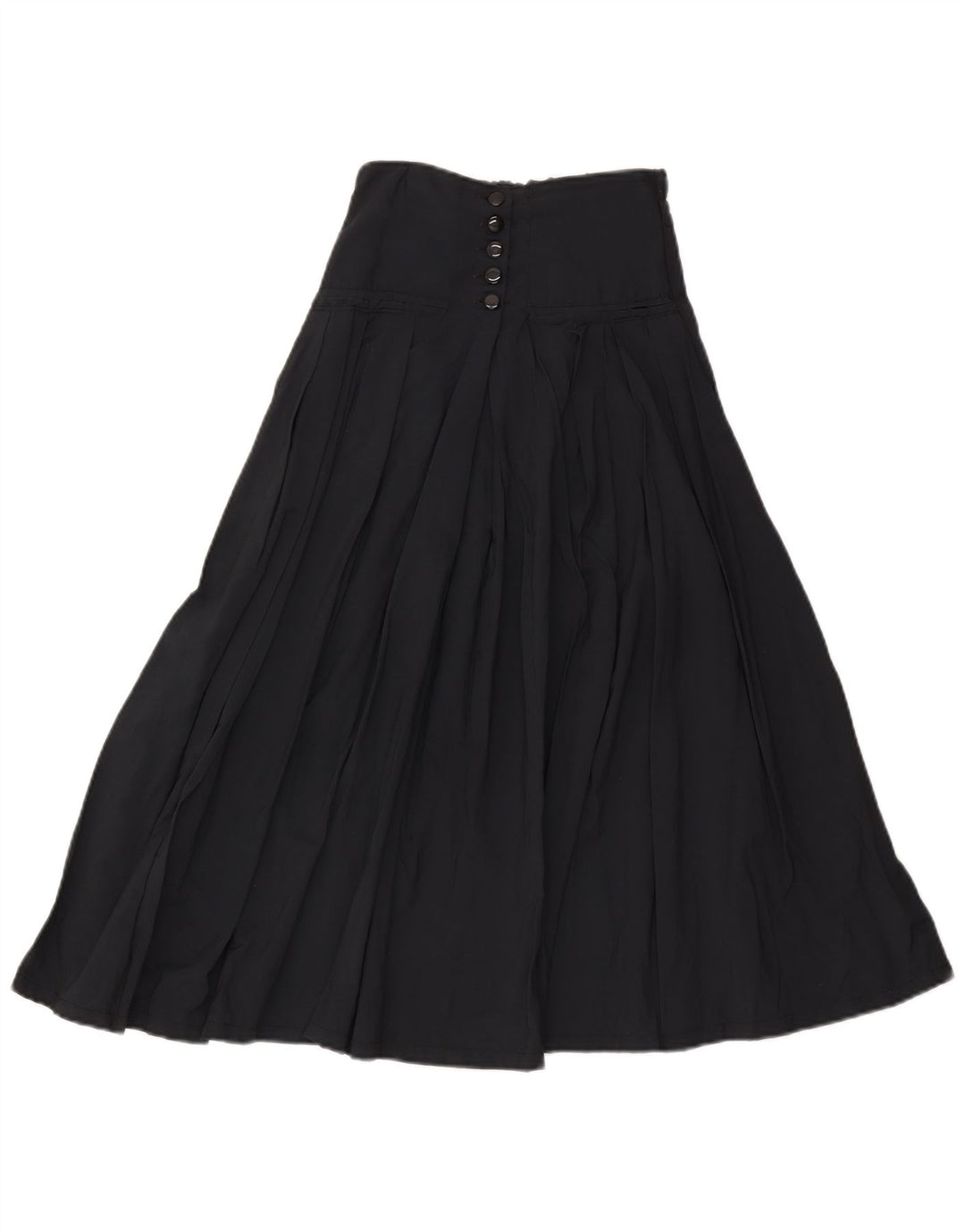 Vintage Womens Pleated Maxi Skirt W30 Medium Navy Blue