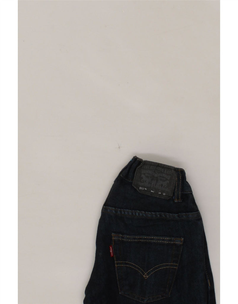 LEVI'S Boys 511 Slim Jeans 7-8 Years W24 L22 Navy Blue Cotton Vintage Levi's and Second-Hand Levi's from Messina Hembry 