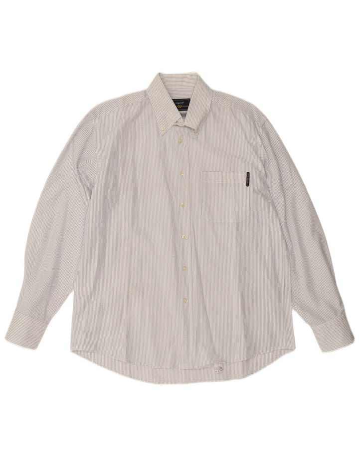 HENRI LLOYD Mens Shirt Large White Pinstripe Cotton