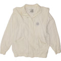 ALBA MODA Womens Bomber Jacket UK 16 Large White Vintage Alba Moda and Second-Hand Alba Moda from Messina Hembry 