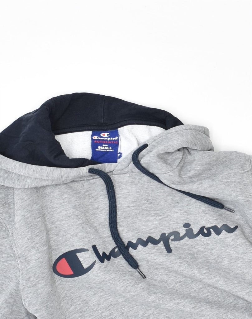 CHAMPION Mens Graphic Hoodie Jumper Small Grey Cotton | Vintage Champion | Thrift | Second-Hand Champion | Used Clothing | Messina Hembry 