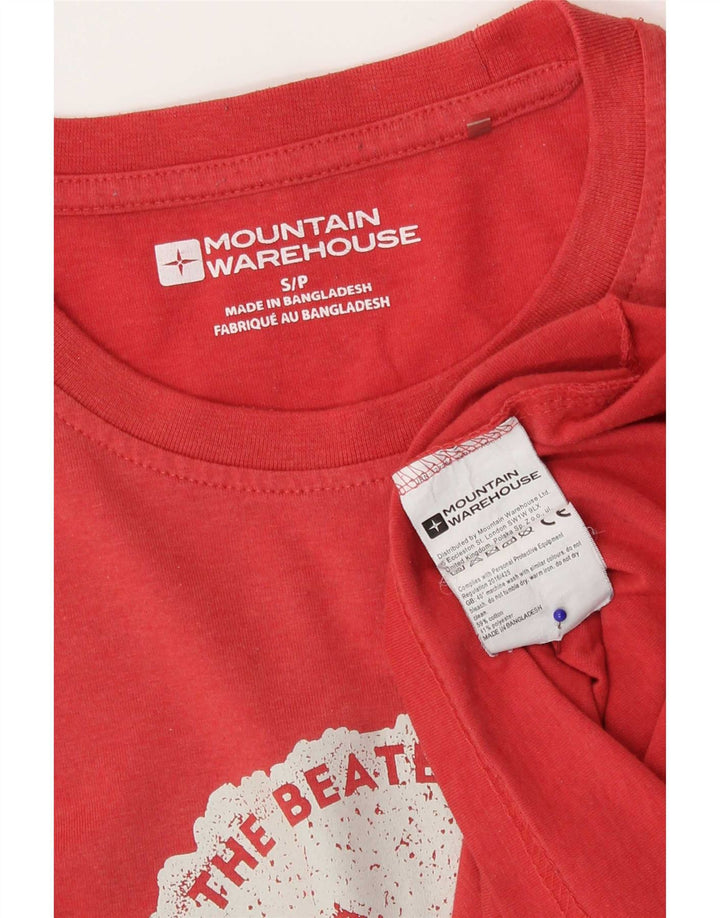 Mountain Warehouse Mens Graphic T-Shirt Top Small Red Cotton