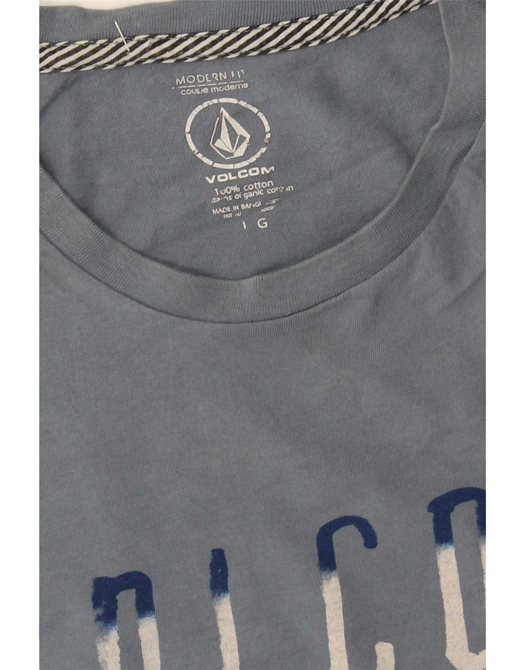 Volcom Mens Modern Fit Graphic T-Shirt Top Large Blue Cotton
