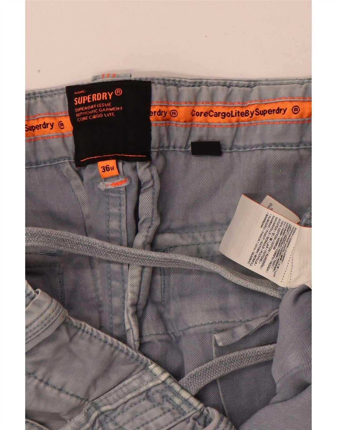 Superdry Mens Cargo Shorts W36 Large Blue Cotton