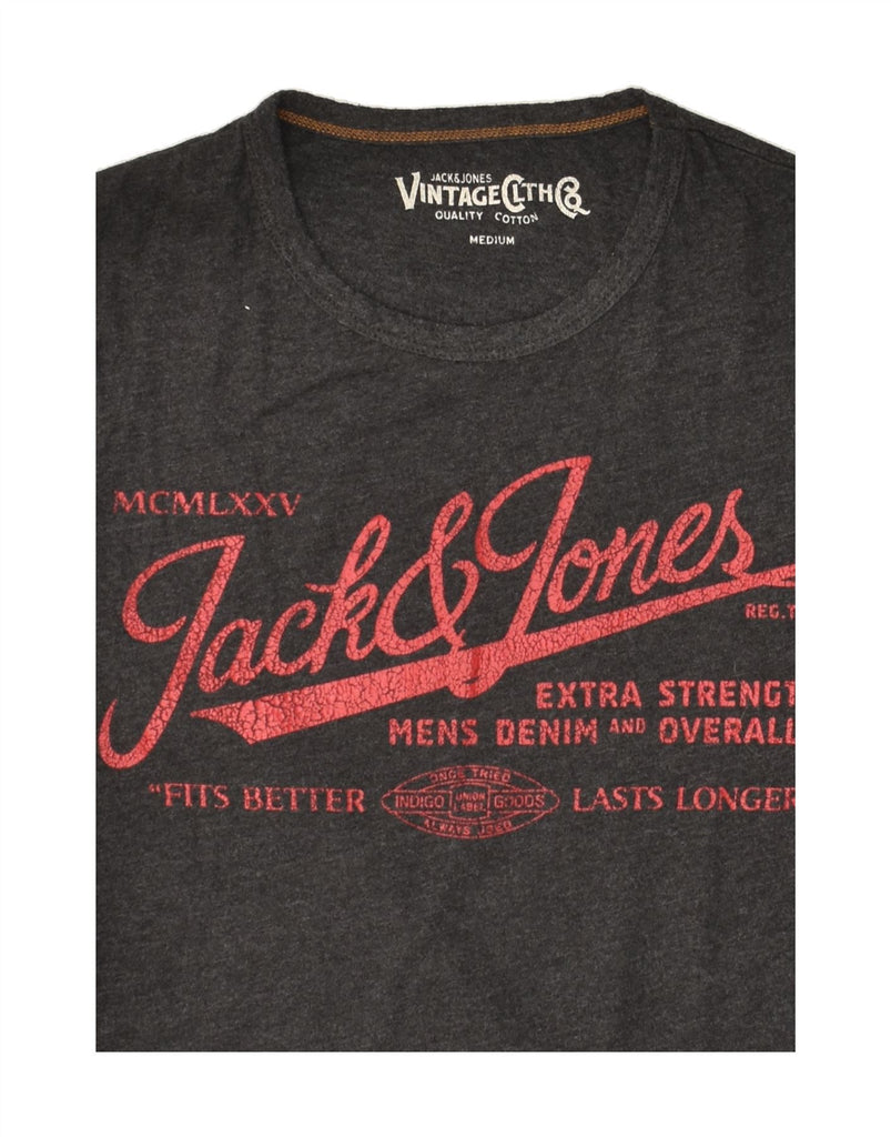 JACK & JONES Mens Graphic T-Shirt Top Medium Grey Flecked Cotton | Vintage Jack & Jones | Thrift | Second-Hand Jack & Jones | Used Clothing | Messina Hembry 