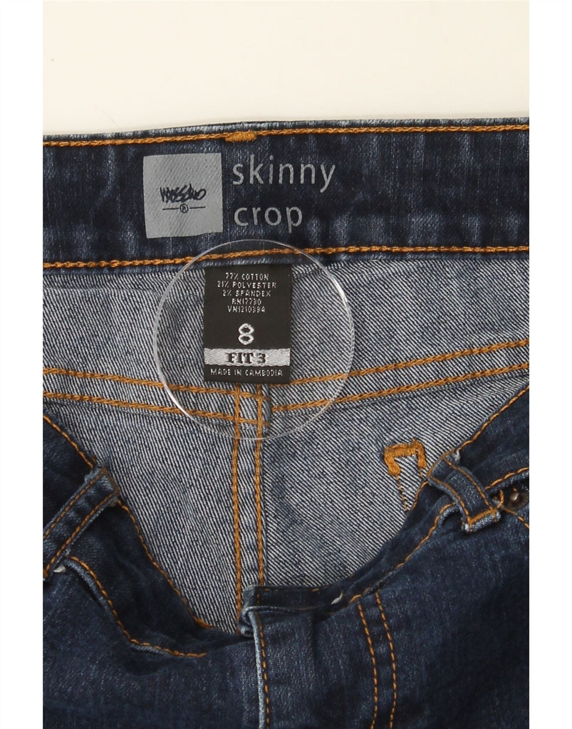 MOSSIMO Womens Crop Skinny Jeans US 8 Medium W30 L24 Navy Blue Cotton Vintage Mossimo and Second-Hand Mossimo from Messina Hembry 