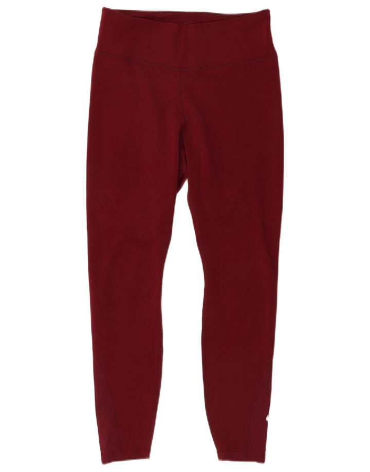 Nike Womens Dri Fit Leggings UK 12 Medium  Burgundy Polyester