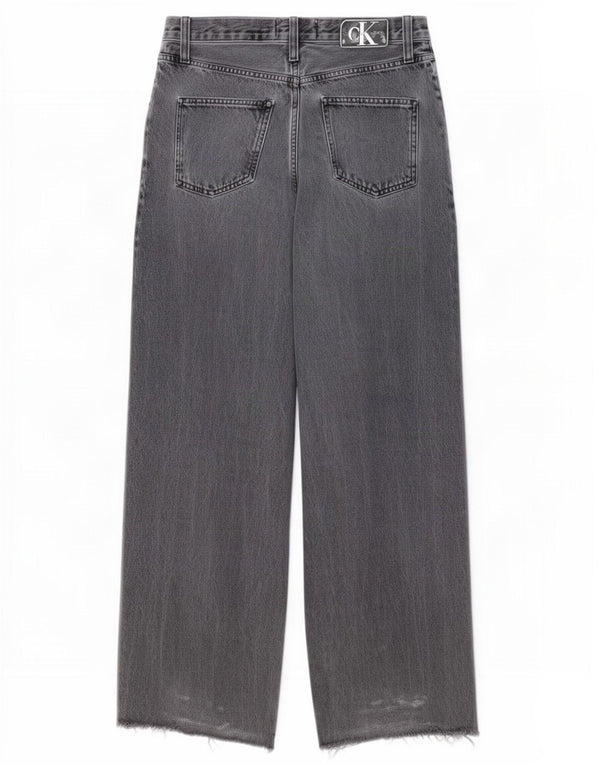 Calvin Klein Jeans Womens High Rise Wide Leg Jeans W27 L30 Grey Cotton