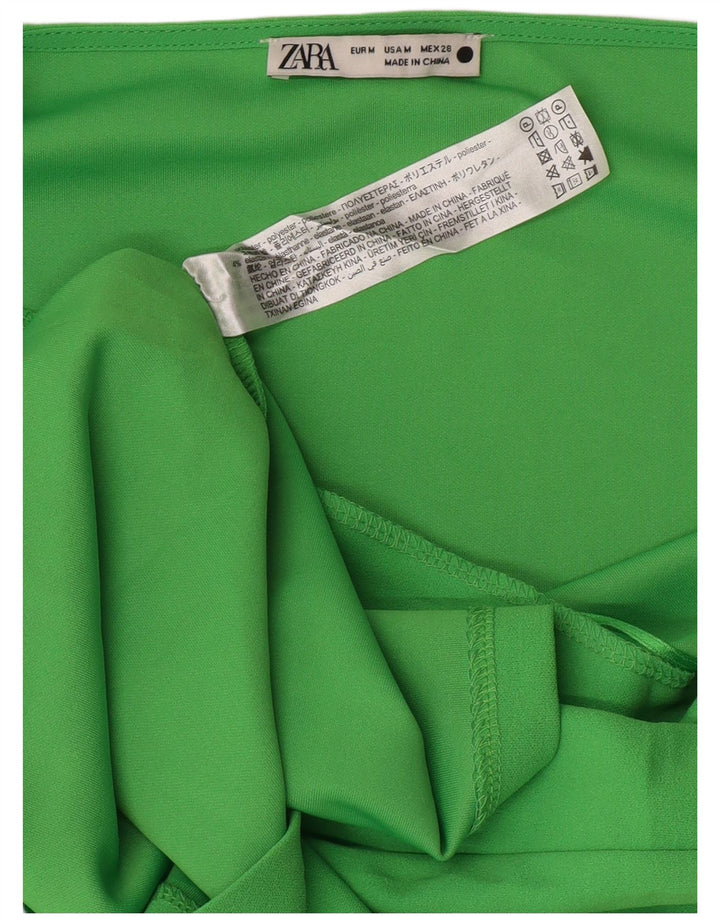 Zara Womens Sleeveless Bodycon Dress UK 12 Medium Green Polyester