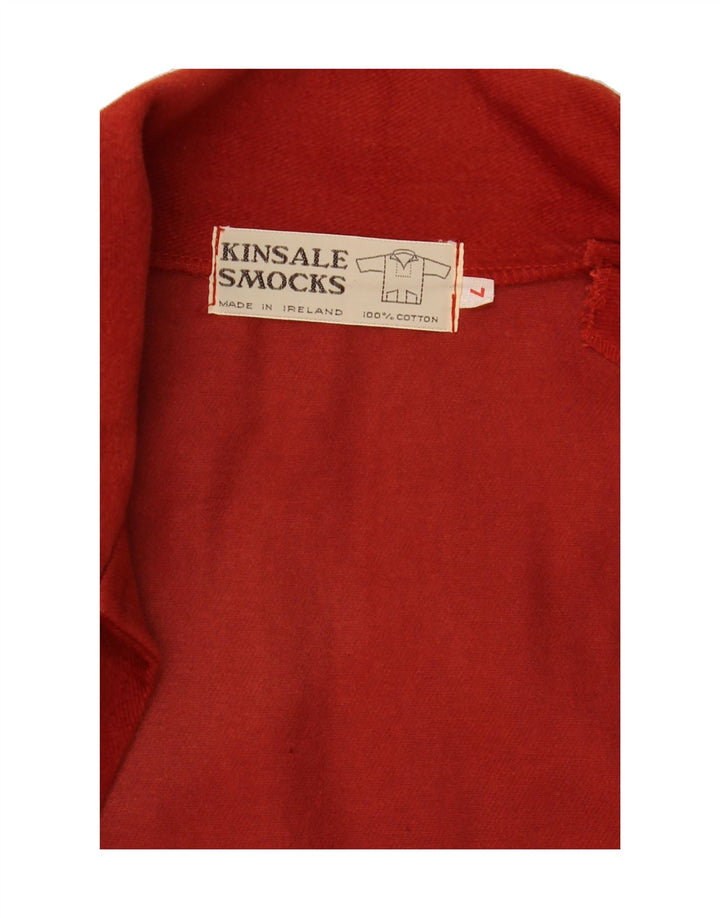 KINSALE SMOCKS Womens Overcoat UK 18 XL Red Cotton Vintage Kinsale Smocks and Second-Hand Kinsale Smocks from Messina Hembry 