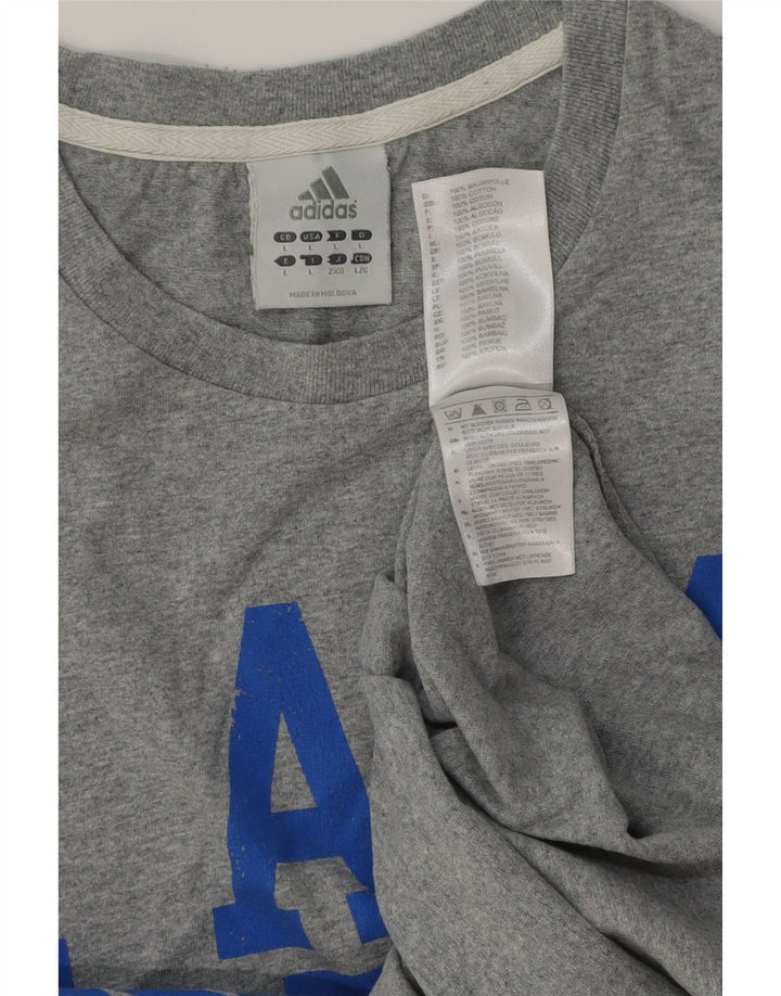 ADIDAS Mens Graphic T-Shirt Top Large Grey Cotton