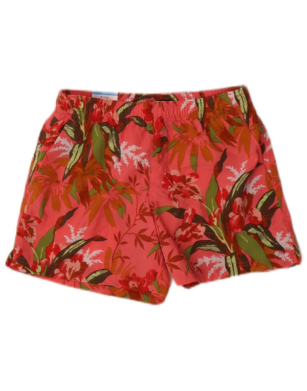 Columbia Womens Regular Fit Sport Shorts UK 6 XS Pink Floral Nylon