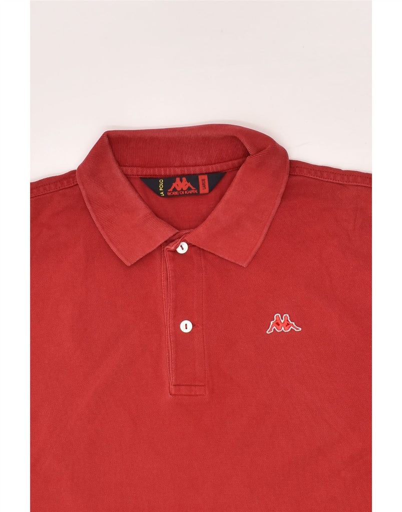 KAPPA Mens Polo Shirt Large Red Cotton | Vintage Kappa | Thrift | Second-Hand Kappa | Used Clothing | Messina Hembry 