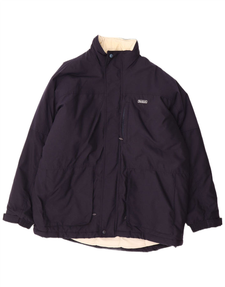Reebok Mens Padded Jacket UK 40 Large Navy Blue Nylon