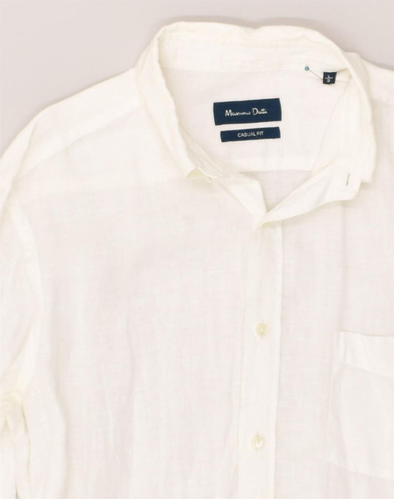 MASSIMO DUTTI Mens Casual Fit Shirt Large White | Vintage Massimo Dutti | Thrift | Second-Hand Massimo Dutti | Used Clothing | Messina Hembry 