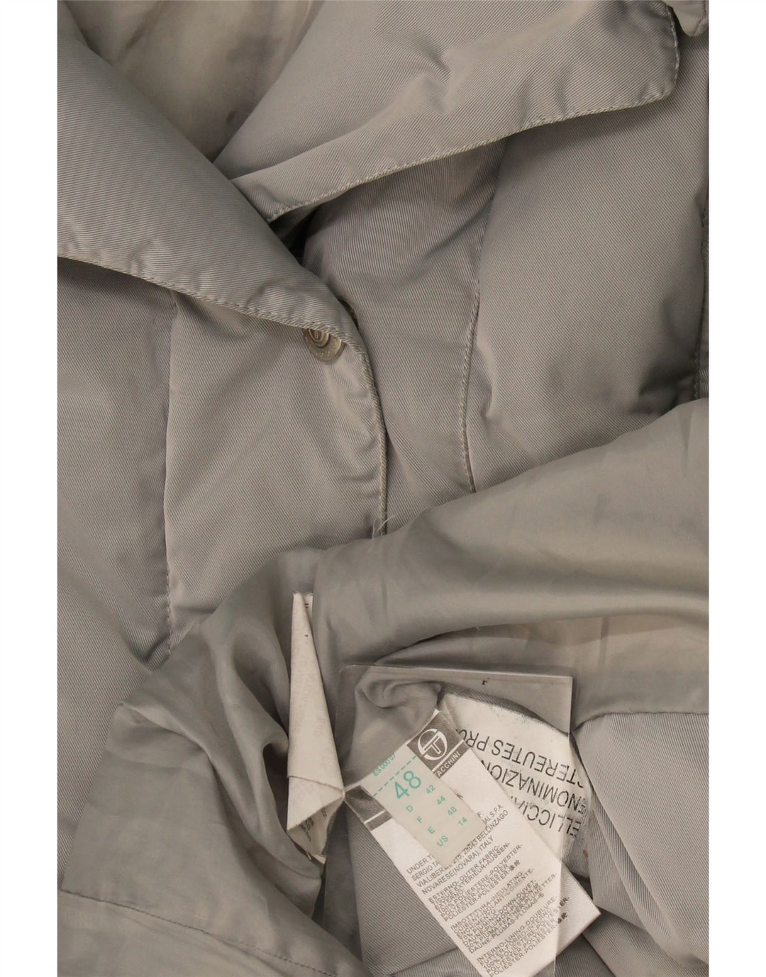 Sergio Tacchini Womens Hooded Padded Coat IT 48 XL Grey Polyester