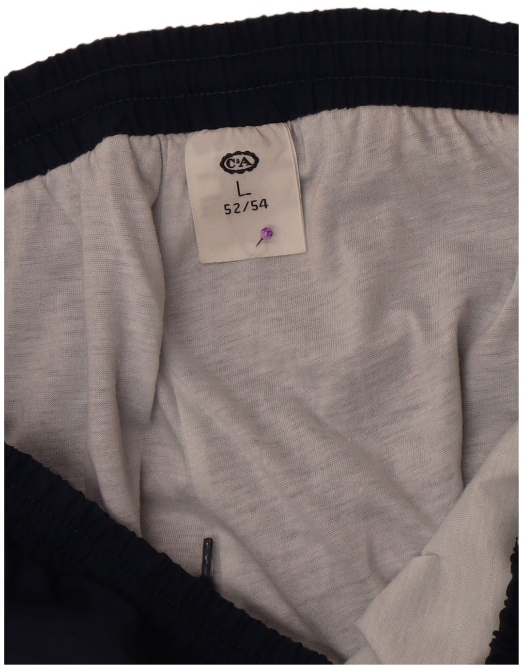C&A Mens Tracksuit Trousers Joggers Large  Navy Blue Colourblock Polyamide