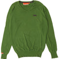 Superdry Mens V-Neck Jumper Sweater XL Green Cotton