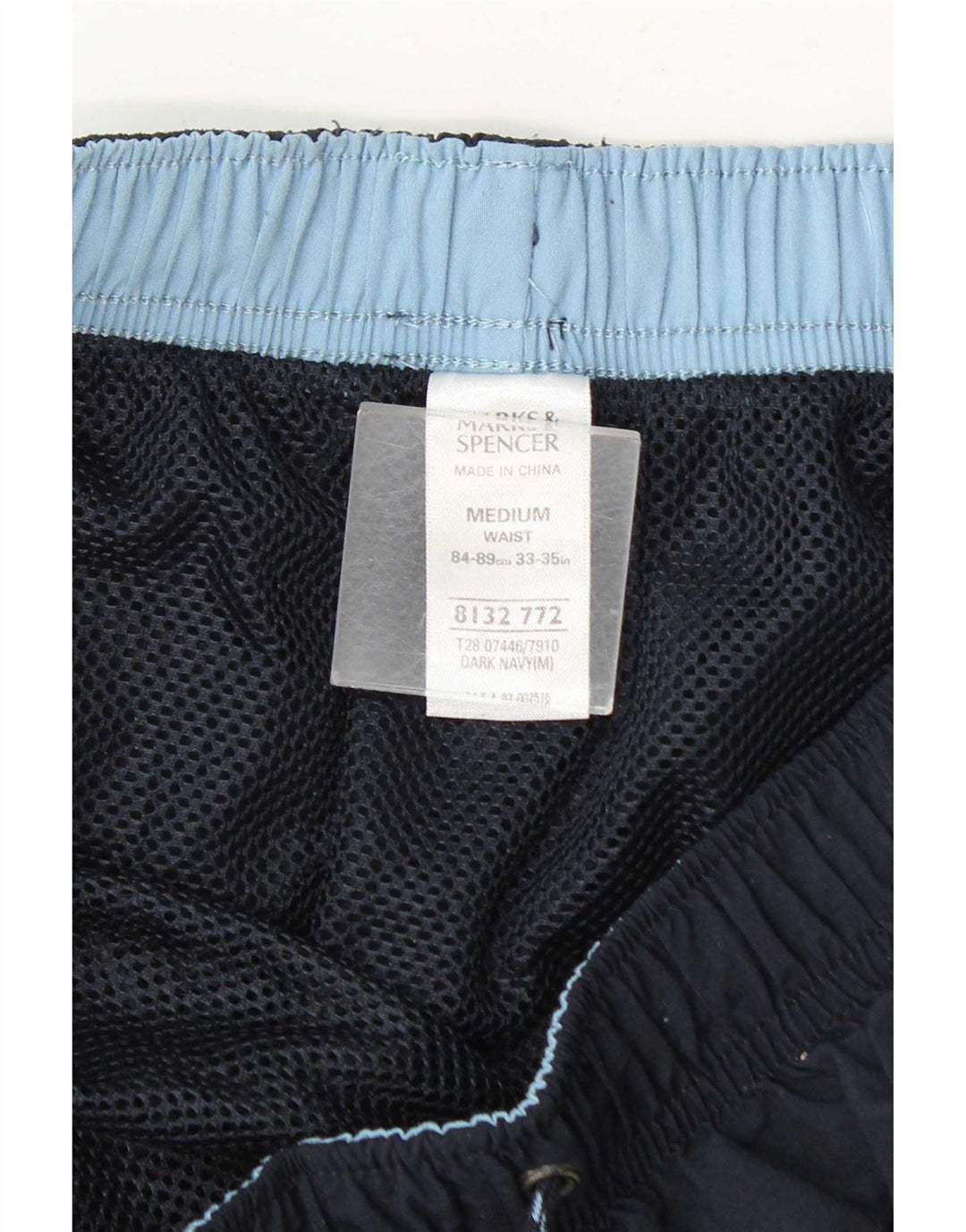 Marks & Spencer Mens Swimming Shorts Medium Navy Blue Colourblock