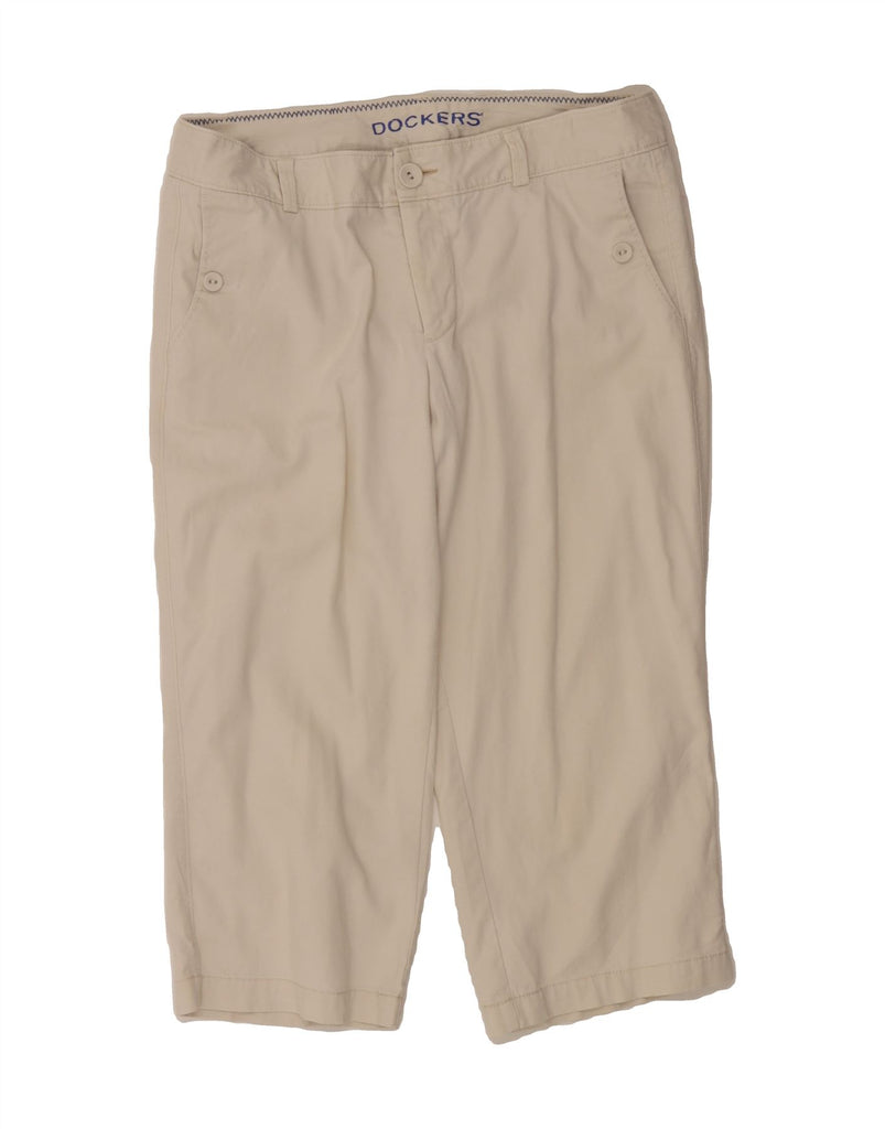 DOCKERS Womens Straight Capri Trousers UK 12 Medium W34 L20 Off White Vintage Dockers and Second-Hand Dockers from Messina Hembry 