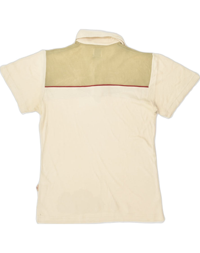 LEE Mens Polo Shirt Medium Beige Colourblock | Vintage Lee | Thrift | Second-Hand Lee | Used Clothing | Messina Hembry 