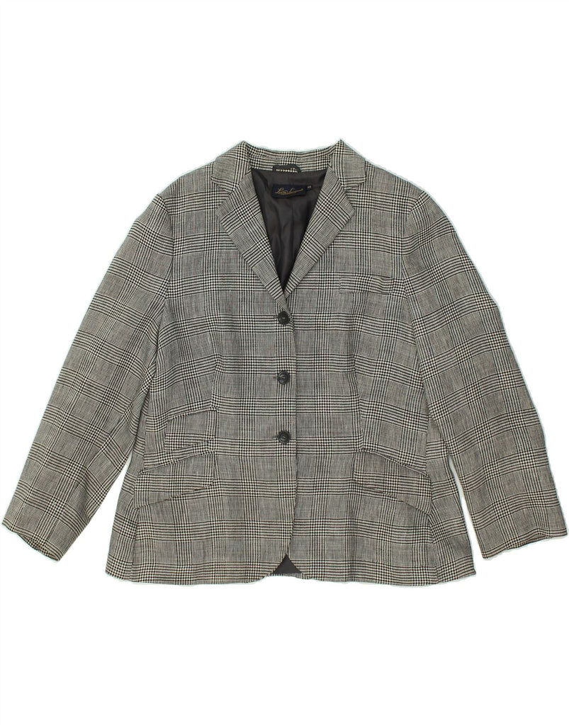 LUISA SPAGNOLI Womens 3 Button Blazer Jacket IT 48 XL Grey Check | Vintage Luisa Spagnoli | Thrift | Second-Hand Luisa Spagnoli | Used Clothing | Messina Hembry 