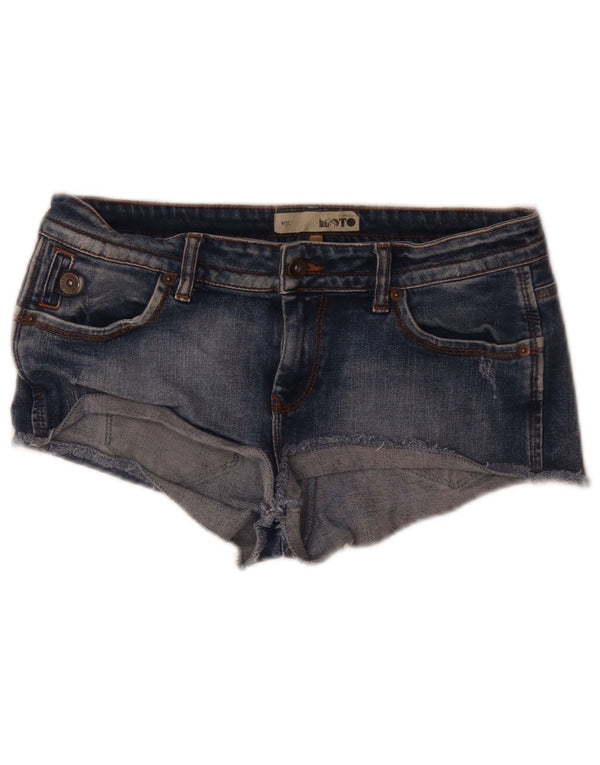Topshop Womens Hot Pants UK 12 Medium W30 Blue Cotton