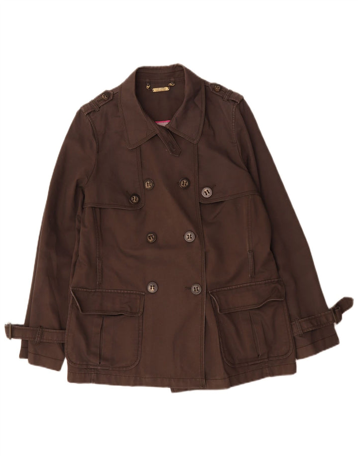 Marks & Spencer Womens Autograph Trench Coat UK 14 Medium Brown Cotton