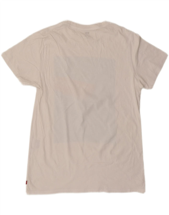 LEVI'S Womens Graphic T-Shirt Top UK 16 Large White
