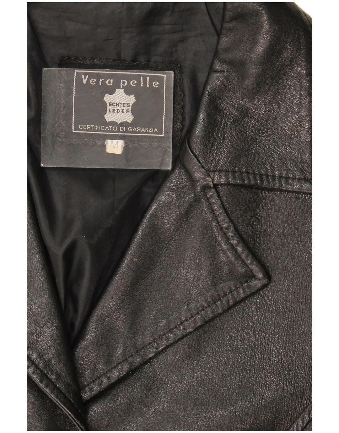 Vintage Womens Leather Jacket UK 14 Medium Black Leather