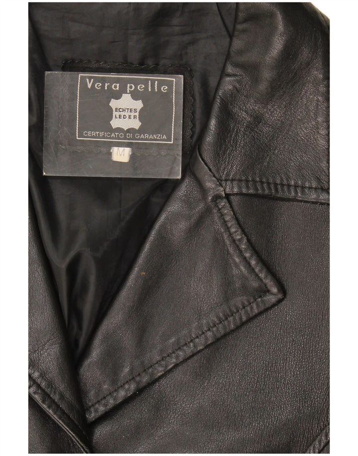 Vintage Womens Leather Jacket UK 14 Medium Black Leather