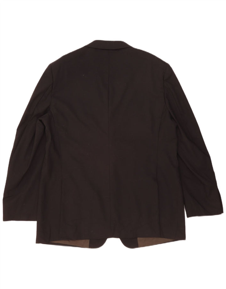 Marks & Spencer Mens 2 Button Blazer Jacket UK 46 XL Black Wool