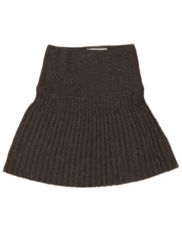 Zara Womens Knit A-Line Skirt Small W26  Grey Polyester
