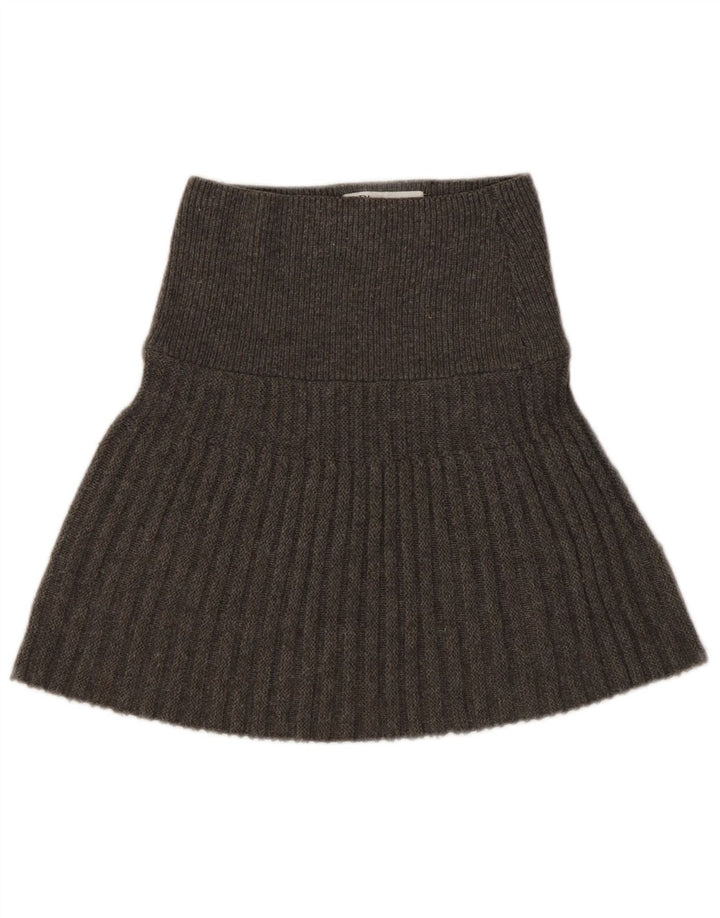 Zara Womens Knit A-Line Skirt Small W26  Grey Polyester