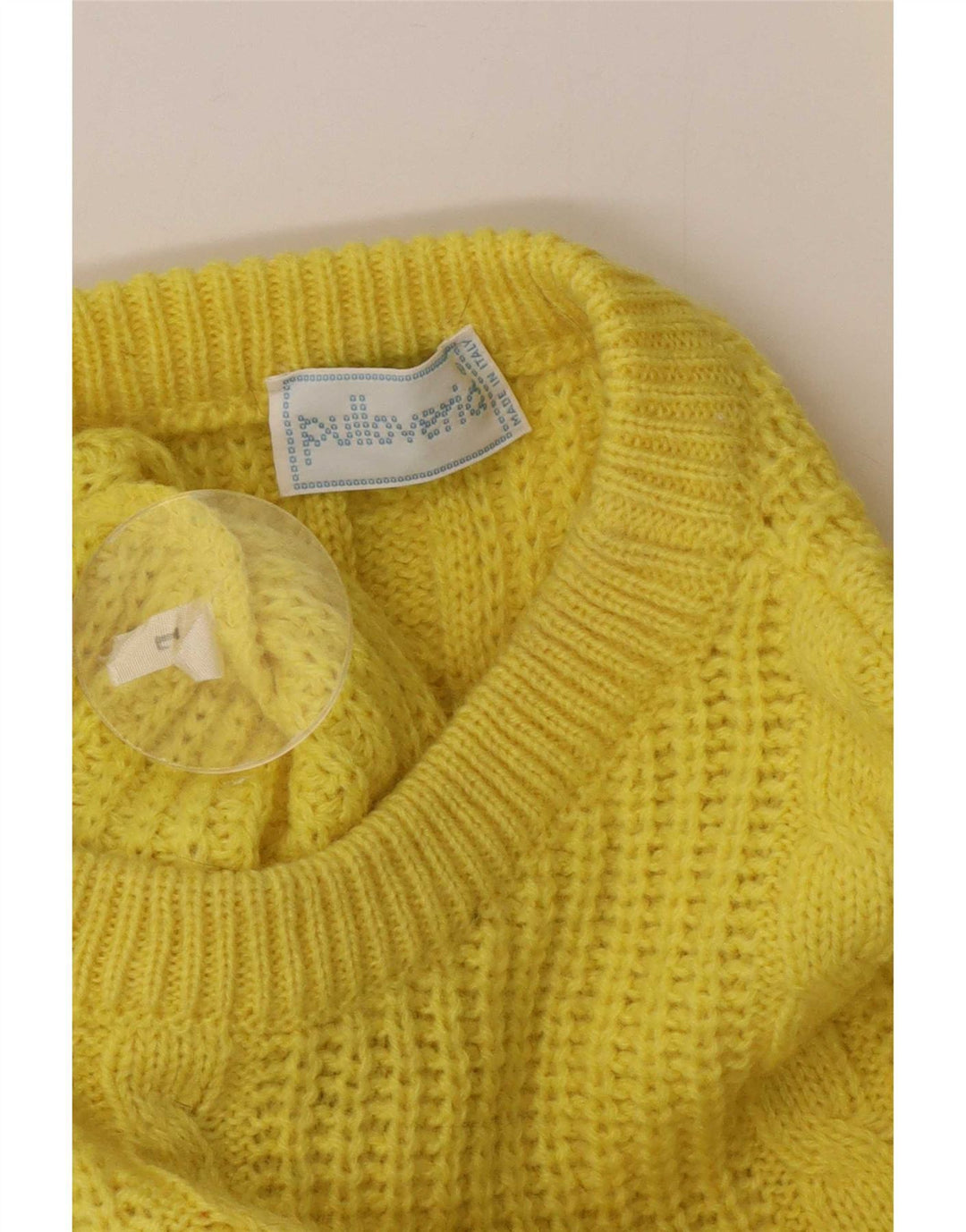Pulloveria Mens Boat Neck Jumper Sweater Large Yellow