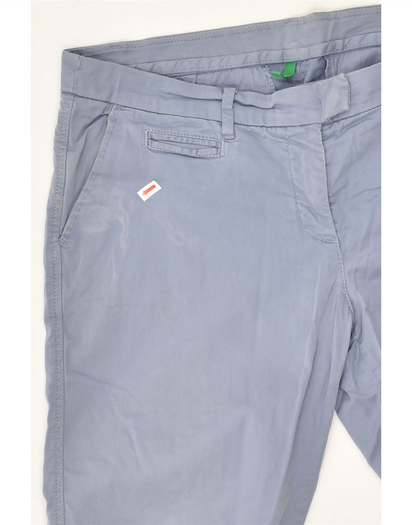 BENETTON Womens Slim Chino Trousers UK 12 Medium W34 L26 Blue Cotton | Vintage Benetton | Thrift | Second-Hand Benetton | Used Clothing | Messina Hembry 