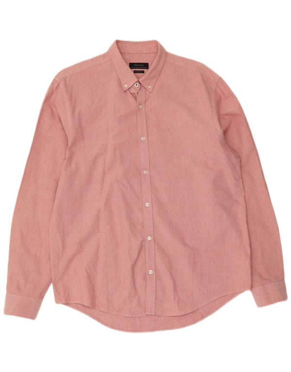 Zara Mens Regular Fit Shirt Large Pink