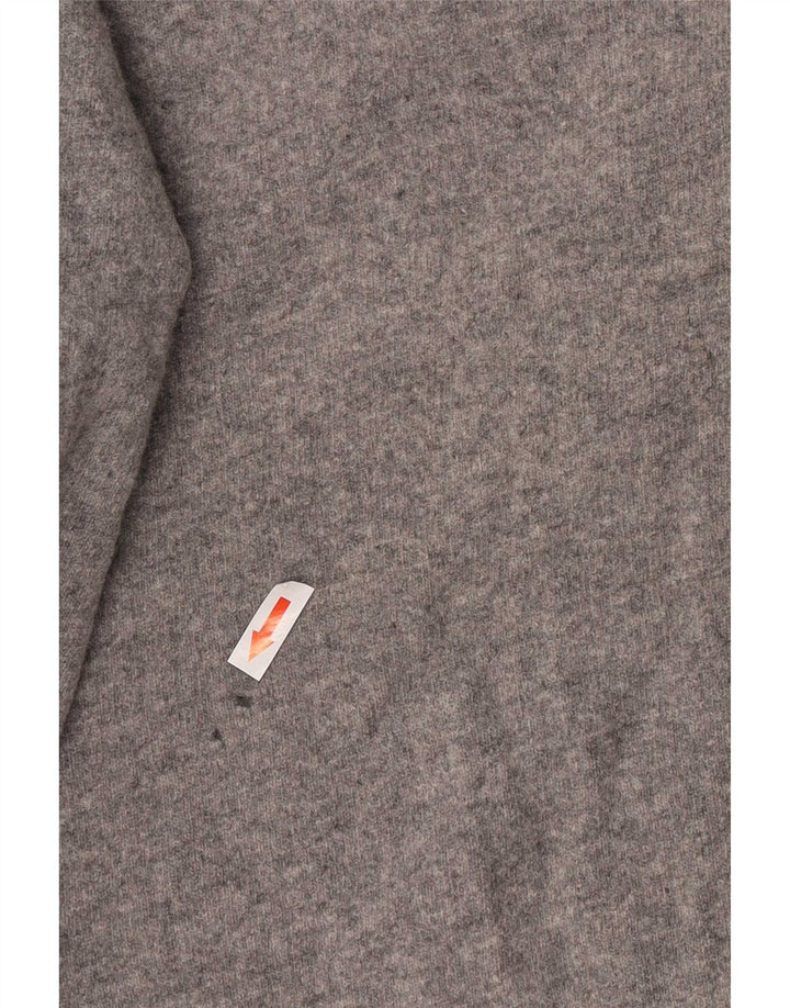 Barbour Mens V-Neck Jumper Sweater Large Grey Lambswool