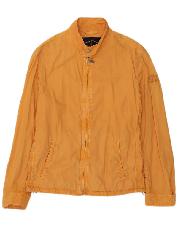 Amerigo Vespucci Mens Bomber Jacket UK 38 Medium Yellow Cotton