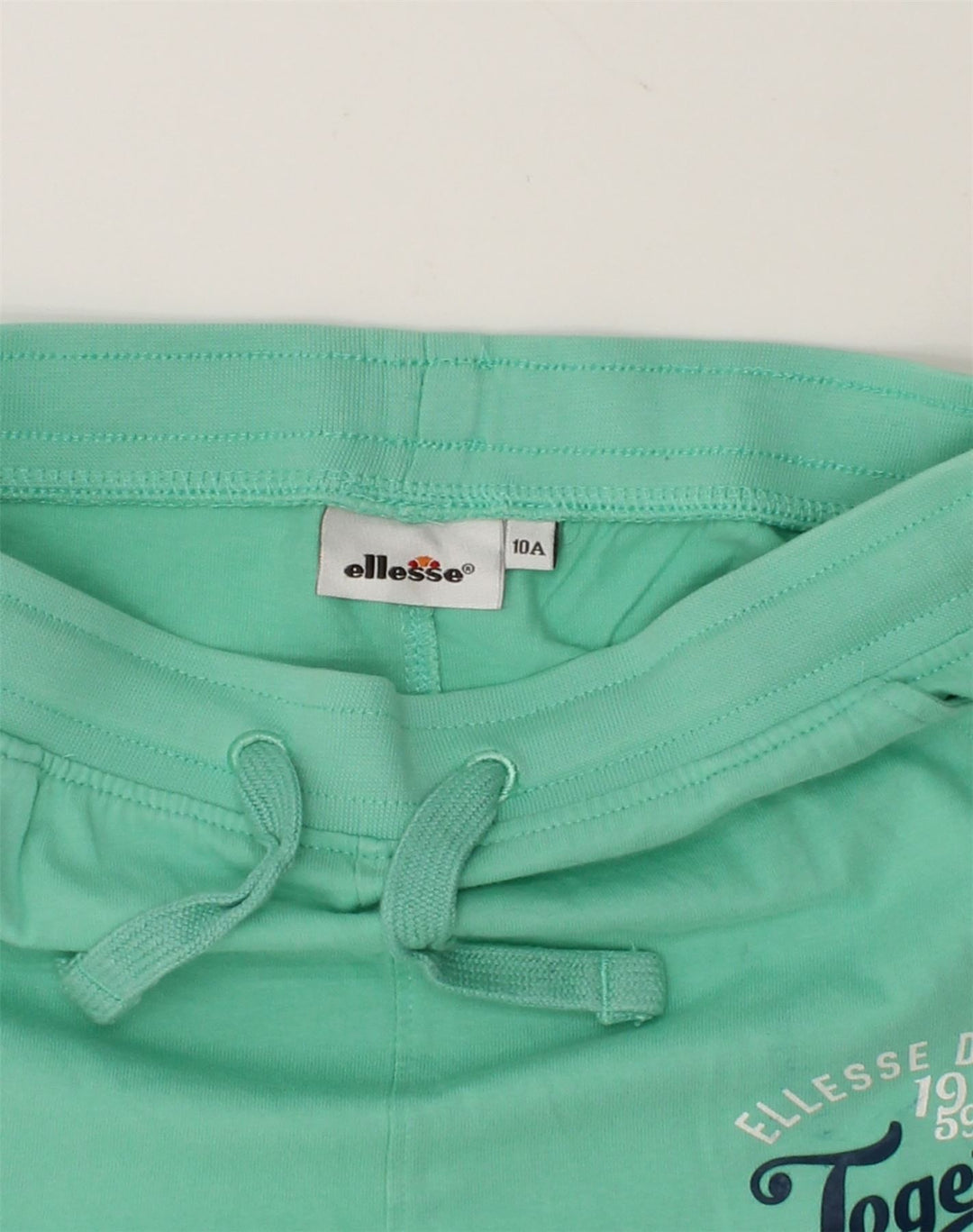 ELLESSE Boys Graphic Sport Shorts 9-10 Years Green Cotton | Vintage Ellesse | Thrift | Second-Hand Ellesse | Used Clothing | Messina Hembry 