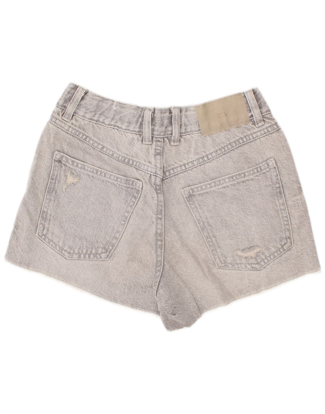 Zara Girls Distressed Denim Shorts 11-12 Years W24 Grey