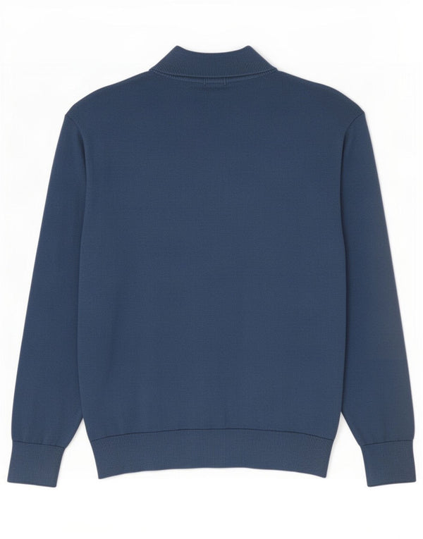 Timberland Mens Zip Neck Jumper Sweater XL Blue Cotton